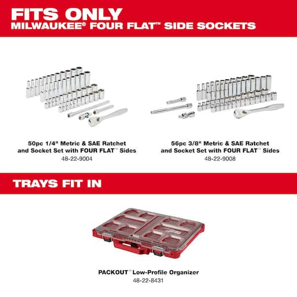 1/4 in. and 3/8 in. Drive Metric and SAE Ratchet and Socket Trays