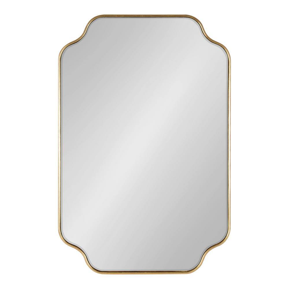 Gold Scalloped Rectangular Wood Wall Mirror 24" x 36"