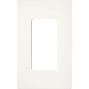 Claro 1 Gang Wall Plate for Decorator/Rocker Switches, Satin, Brilliant White (1-Pack)