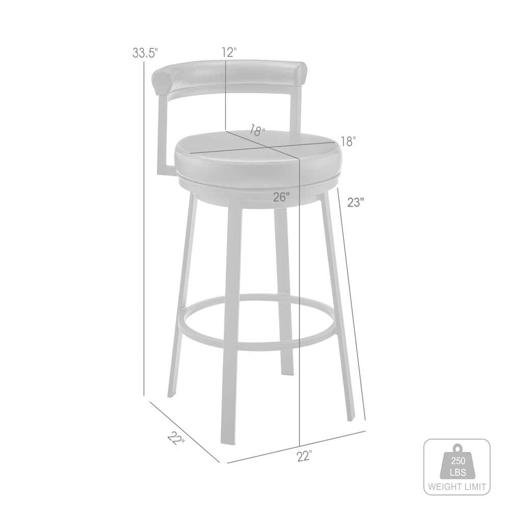 Adjustable Mocha Swivel Counter Stool in Brown Faux Leather