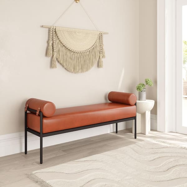 ZUO Barrow Brown Dining Bench 55.9 in. W