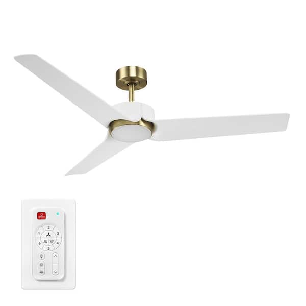 Globe Electric Waterfall 56 in. Indoor Matte Gold Ceiling Fan Integrated LED with Light Kit and Remote Control
