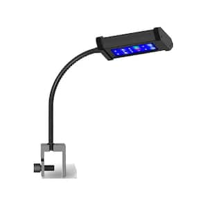 Smart LED Aquarium Light Clip-On with 360-Degree Gooseneck and Remote 2-Channel Wi-Fi for Fish Tanks in Black