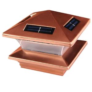 6 in. x 6 in. Resin Pyramid Copper Plated Metal Solar Post Cap
