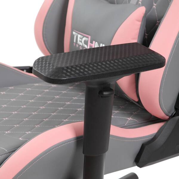 grey and pink gaming chair