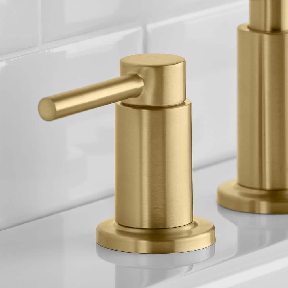 Matte Gold Widespread Double-Handle High-Arc Bathroom Faucet