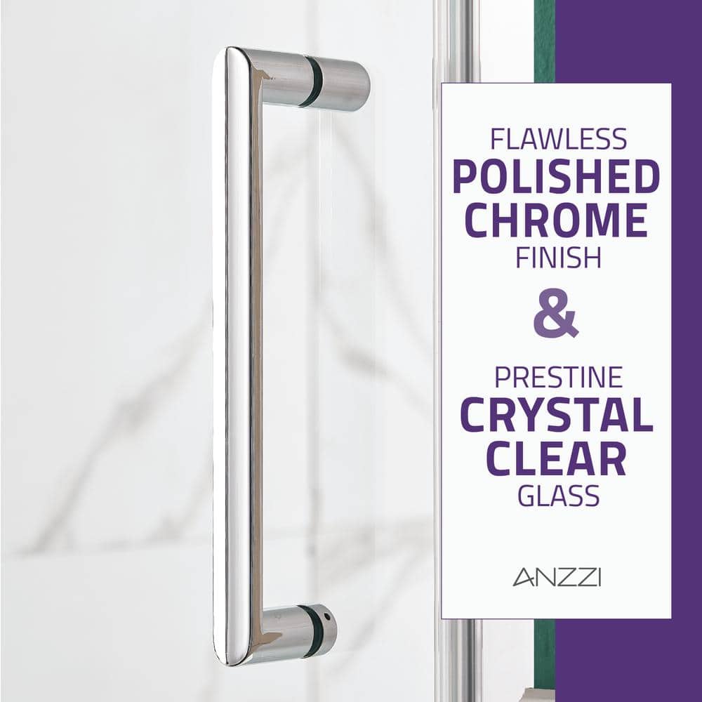 Lancer Series 29" x 72" Polished Chrome Semi-Frameless Shower Door