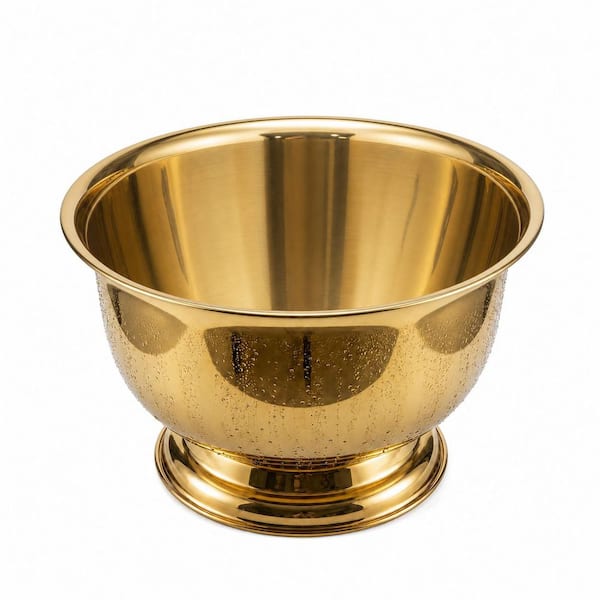 Gold 8L Stainless Steel Ice Bucket Beverage Tub with Insulated Drink Chiller Design for Parties