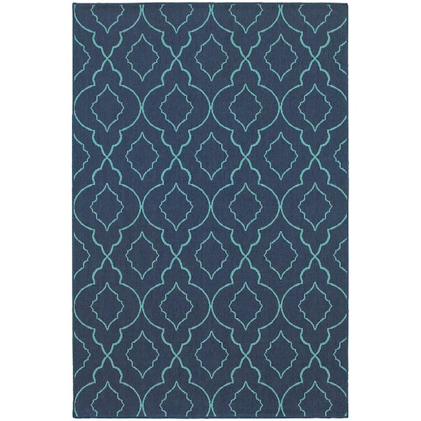 Phantom Navy 7 ft. x 10 ft. Indoor/Outdoor Patio Area Rug
