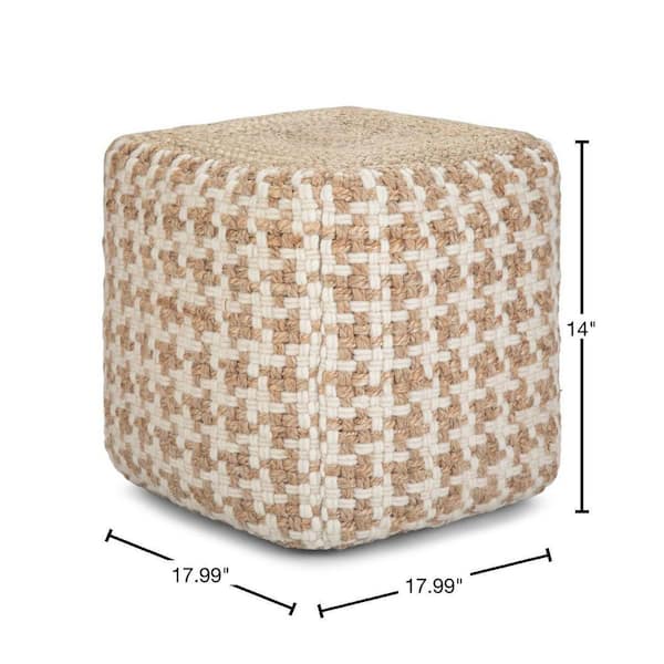 Natural Woven Pouf Ottoman