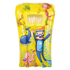 29 in. Yellow Underwater Sea World Inflatable Kick Board