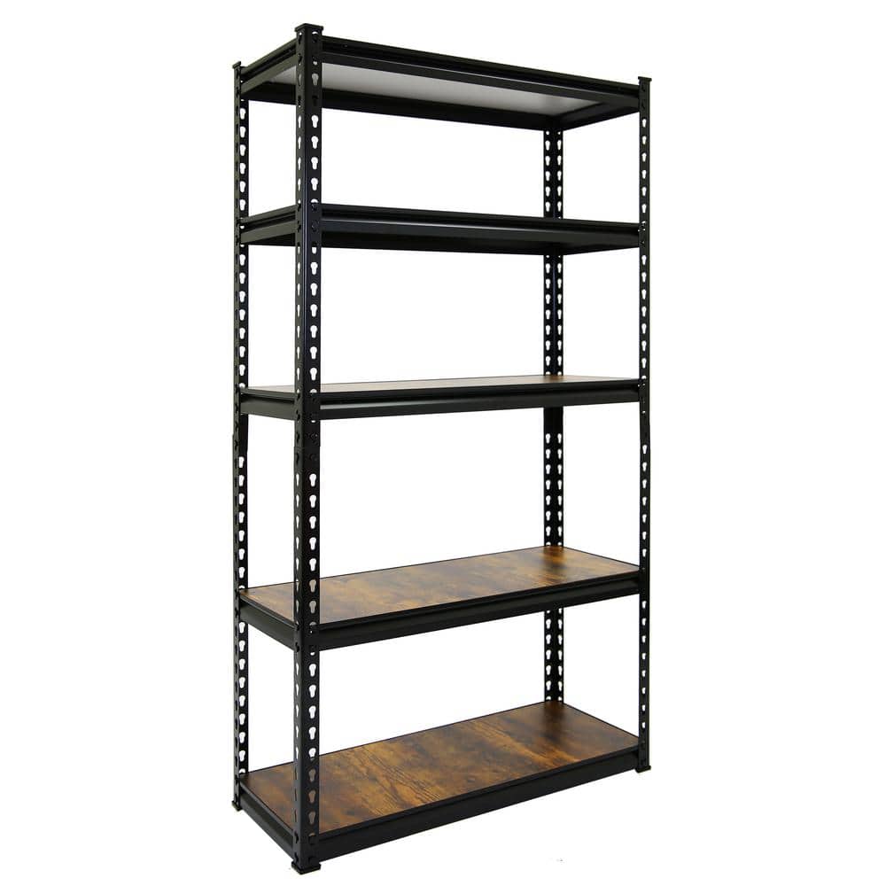 KING'S RACK Black 5-Tier Boltless Tier Height Adjustable