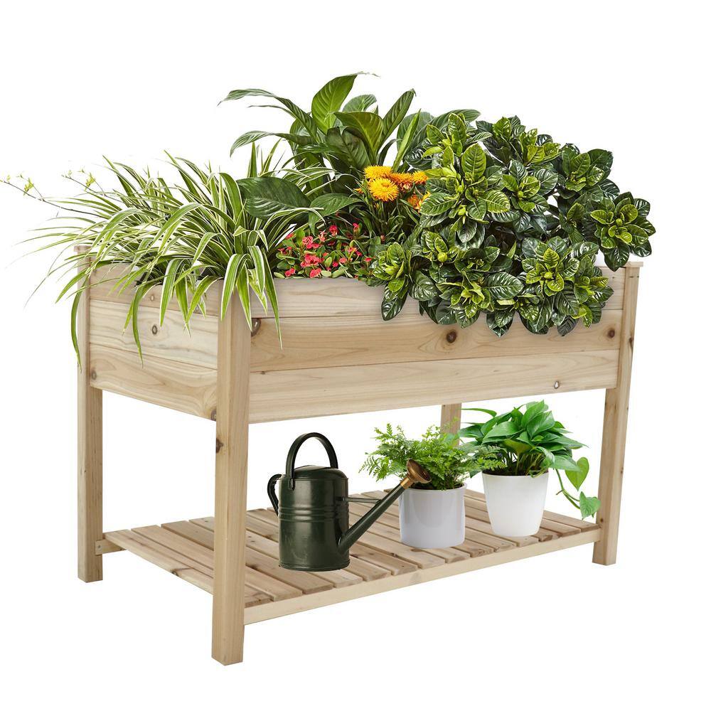 Runesay 48.5 in. x 30 in. x 24.4 in. Raised Garden Bed Planter Box with ...