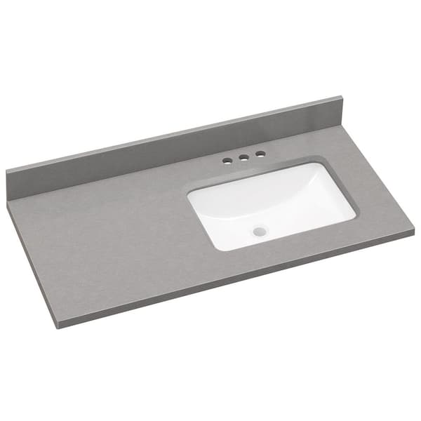 Zeafive 42 in. W x 22 in. D Engineered Stone White Rectangular