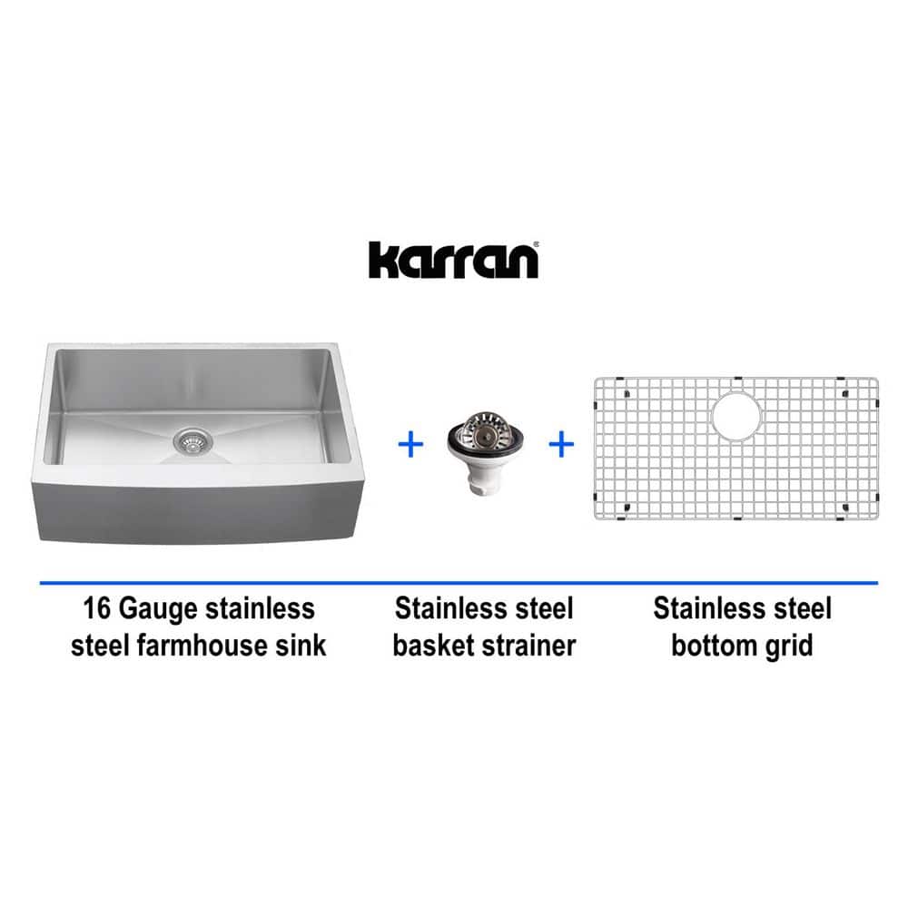 Stainless Steel 33'' Single Bowl Farmhouse Kitchen Sink