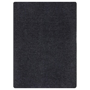 Lifesaver Collection Black 5 ft. x 7 ft. Utility Ribbed Solid Indoor/Outdoor Area Rug