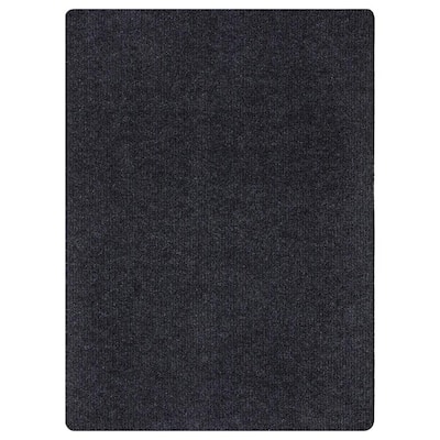 Ottomanson Scrabe Rib Waterproof Non-Slip Rubberback Solid 2x4 Runner Rug,  2 ft. W x 4 ft. L, Black, Polypropylene Flooring SRT704-2X4 - The Home Depot