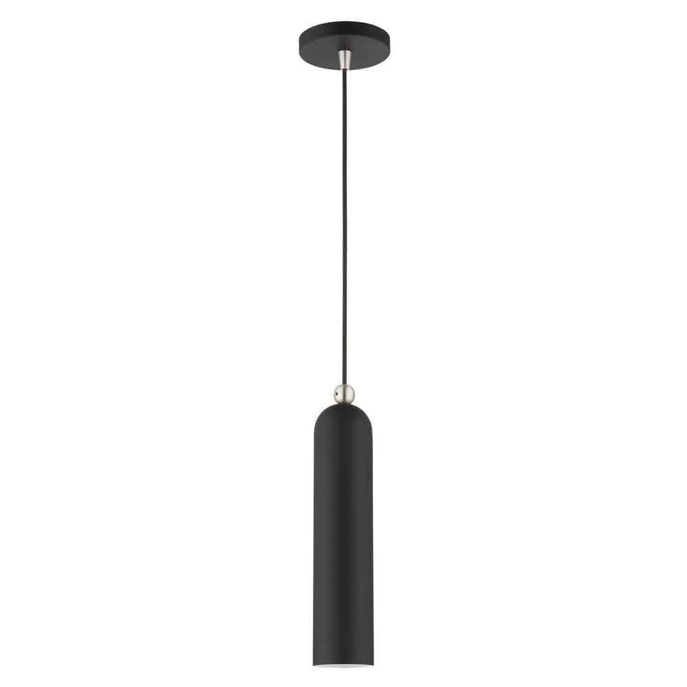 Ardmore Contemporary Black Brass LED Drum Pendant Light