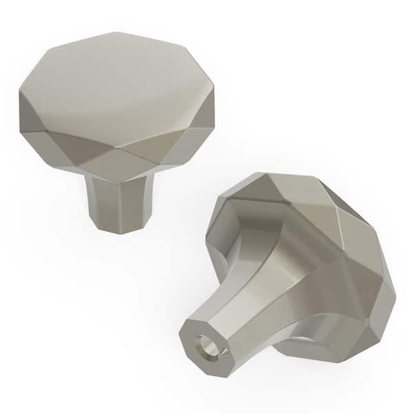 HICKORY HARDWARE Series Karat Collection Knob 1-1/4 in. Dia Satin Nickel Finish Modern Zinc Cabinet Knob (1-Pack)