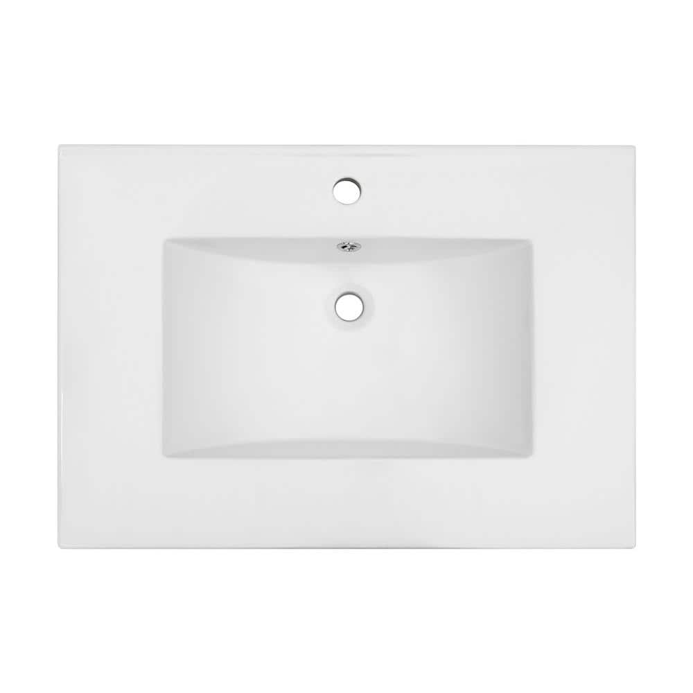 36 in. W x 18 in. D Ceramic Vanity Top in White