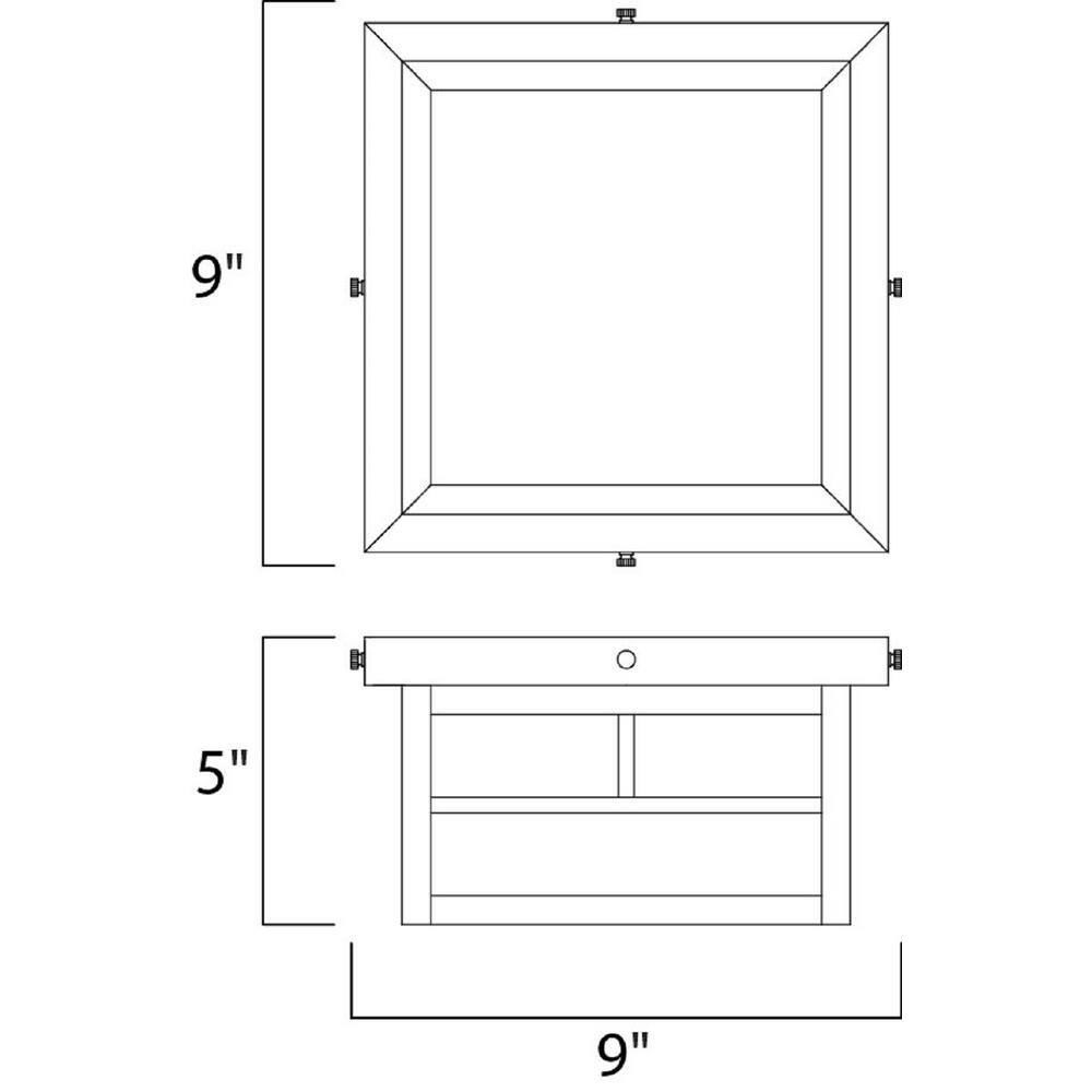 Coldwater Black Aluminum 2-Light Outdoor Flush Mount