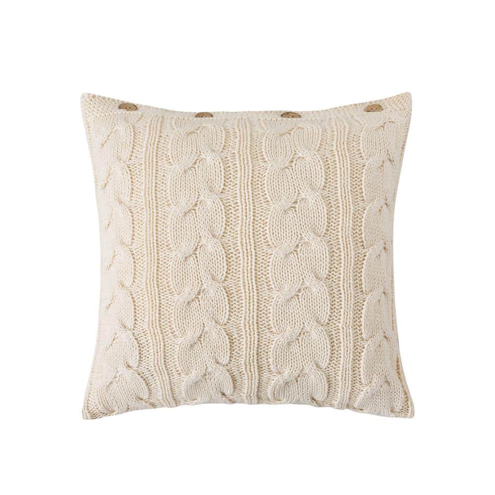white knit pillow
