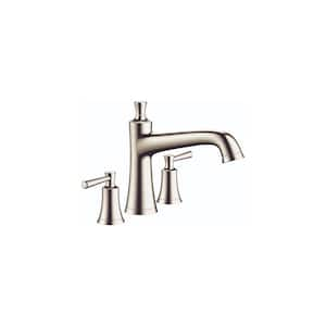 Joleena 2-Handle Deck Mount Roman Tub Faucet in Polished Nickel