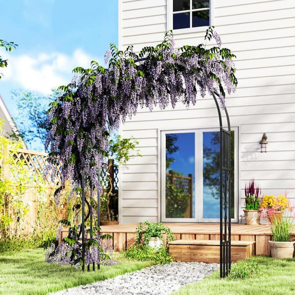 Outsunny 59.1 in. x 87.8 in. Steel Garden Arch Trellis
