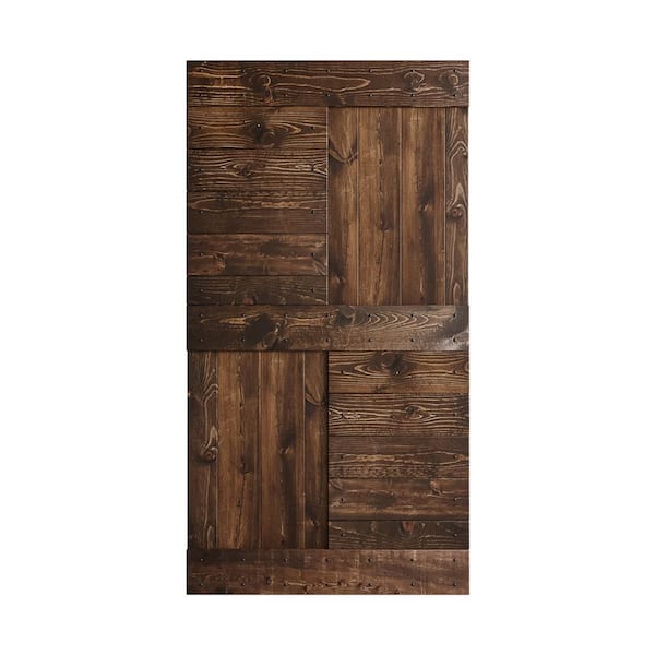 COAST SEQUOIA INC S Series 42 in. x 84 in. Kona Coffee DIY Knotty Wood Barn Door Slab