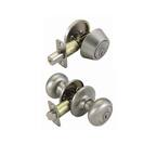 Cambridge Satin Nickel Entry Knob and Single Cylinder Deadbolt Combo