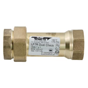 1 in. Lead-Free Brass MPT Dual Check Valve