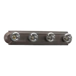 24 in. 4-Light Toasted Sienna Vanity Light with exposed bulbs