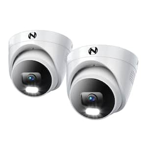 Wired IP 4K Indoor/Outdoor Plug-in White Dome Spotlight Security Camera (1-Pack)