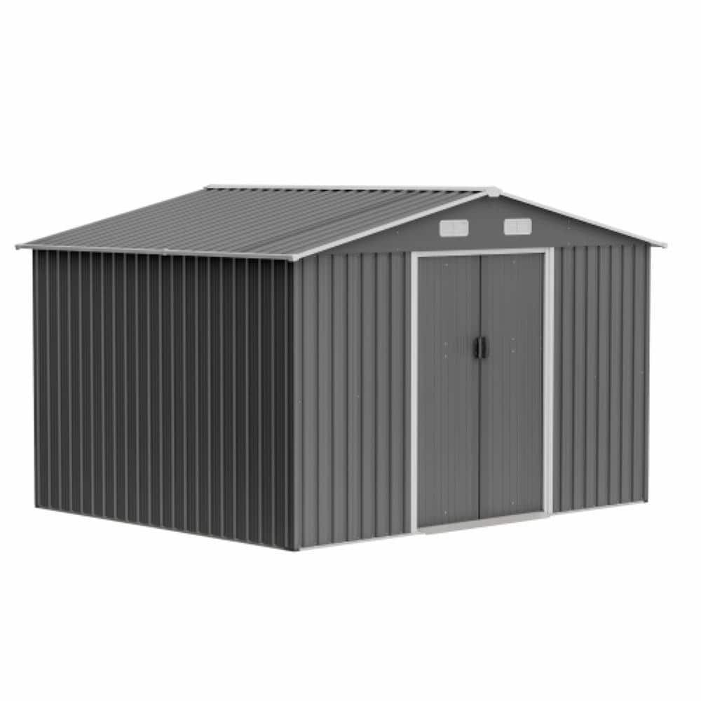 Reviews For ITOPFOX 10 Ft X 8 Ft Metal Outdoor Storage Shed Foundation And Lockable Doors