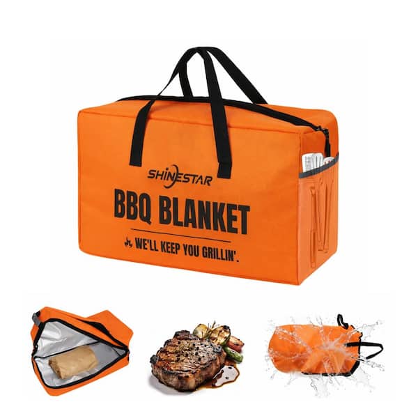 5-Layer Insulated Meat BBQ Blanket Resting Bag with Side Pocket and Dual Zipper Pulls for Backyard BBQ Camping