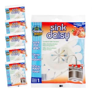 6 Count Sink Daisy Strawberry Scented Kitchen Sink Strainer (3-Pack for Total of 6)
