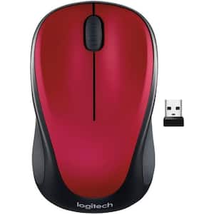 Red Wireless Mouse with with USB Receiver, 1000 DPI Optical Tracking and 2.4 GHz for Compatible with PC and Laptop,