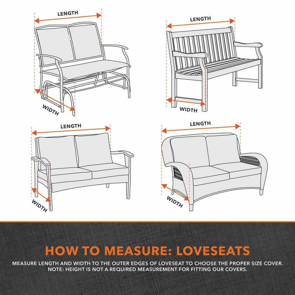Sandstone Waterproof Polyester Patio Loveseat Covers, 82.5" x 38" x 38.25", Set of 2