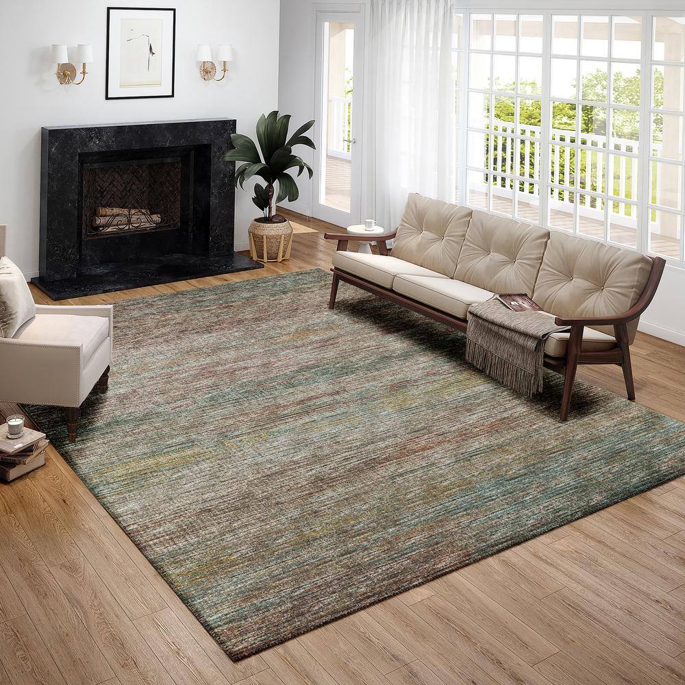 Marston Multicolor Chenille 3' x 5' Flat Woven Non-Slip Area Rug