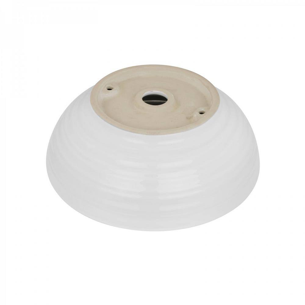 Cassini 15.5'' Glossy White Ceramic Round Above-Counter Sink