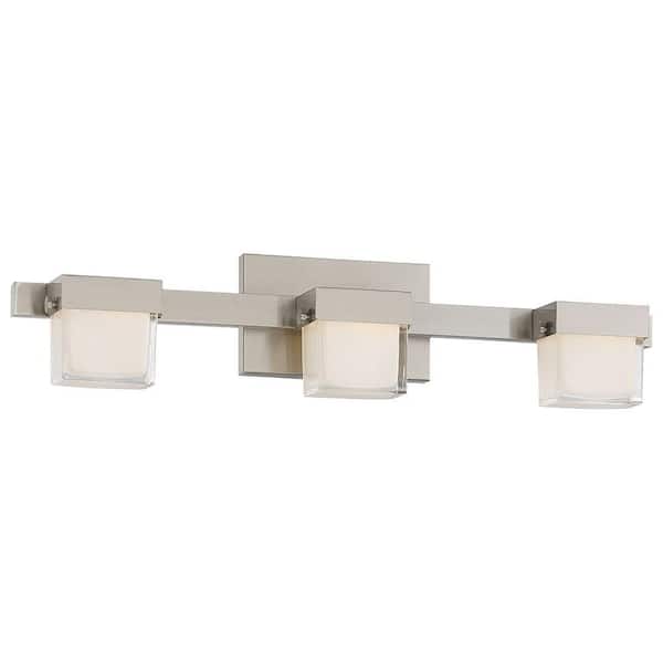 Home Decorators Collection 3-Light Brushed Nickel LED Bath Vanity Light