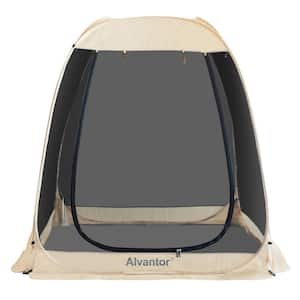 6 ft. x 6 ft. Beige Instant Pop Up Screen House Room Camping Tent, Mesh Walls, UPF 50+ UV Protection, Not Waterproof