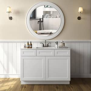 42-in W X 21-in D X 34.5-in H in Shaker White Plywood Ready to Assemble Floor Vanity Sink Base Kitchen Cabinet