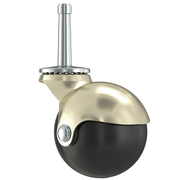 Shepherd 2 in. Brass Hooded Ball Stem Caster with 80 lb. Load Rating
