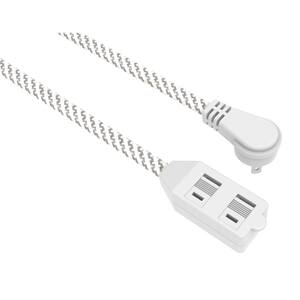 12 ft. 16/2 Braided Extension Cord with Safety Cover, in White and Grey