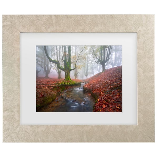 Trademark Fine Art Jess M Garcia Misty Morning In Otzarreta Matted Framed Photography Wall Art 19.5 in. x 23.5 in.