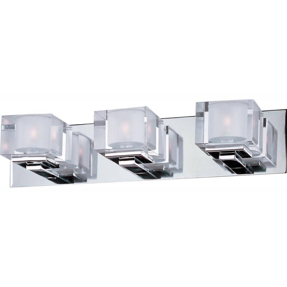 Cubic 3-Light Polished Chrome Bath Vanity Light price history on PriceWatchPro
