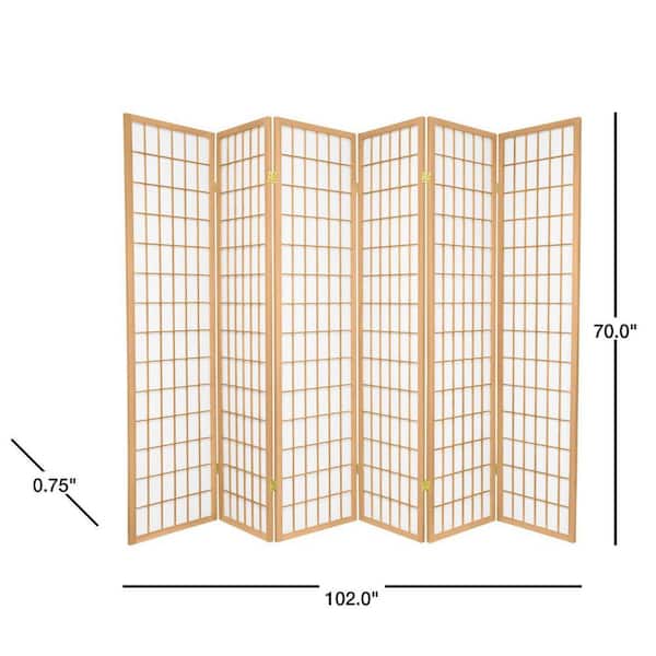 6 ft. Natural 6-Panel Room Divider