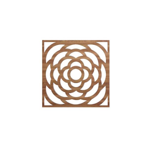 11-3/8 in. x 11-3/8 in. x 1/4 in. Walnut Small Edinburg Decorative Fretwork Wood Wall Panels (50-Pack)