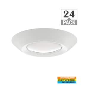 5 in./6 in. Selectable CCT Integrated LED Recessed Light Trim Disk Light 1000 Lumens Mount to Recessed (24-Pack)